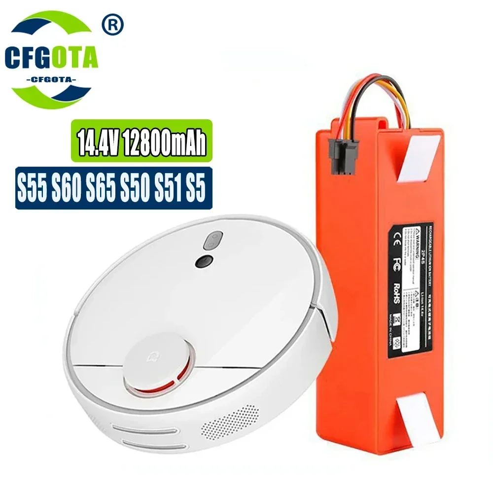 14.4V 5200-12800mAh Robotic Vacuum Cleaner Replacement Battery For Xiaomi Roborock S55 S60 S65 S50 S51 S5 MAX S6 Parts