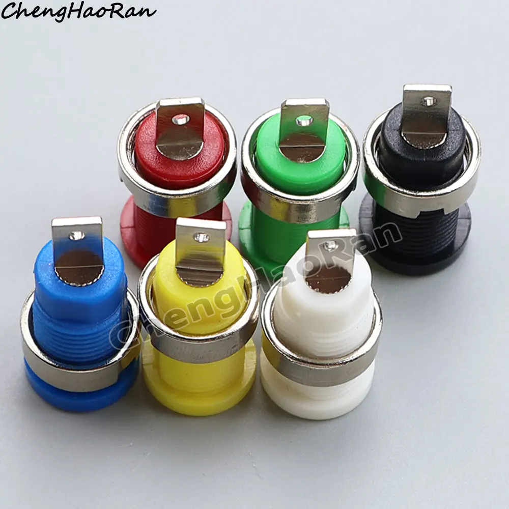 2/5 Pcs 4mm Banana Jack Female Panel Mount Banana Socket Binding Post Adapter For 4MM Banana Plug Connector Repair Replace Parts