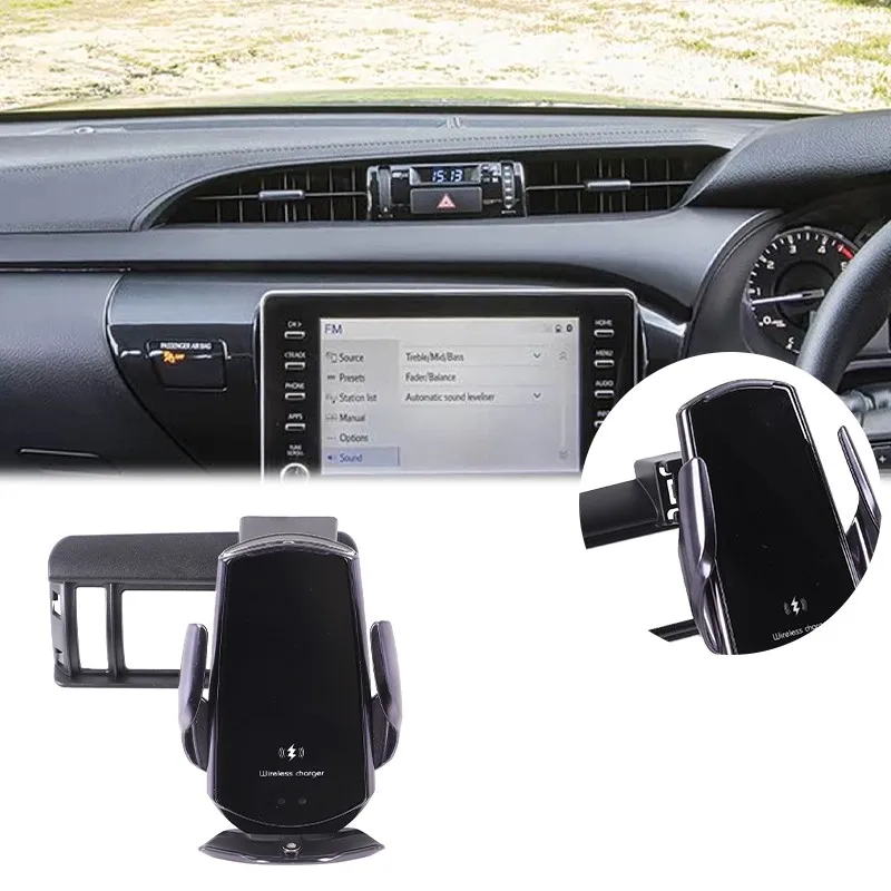 

1PCS Car Central Dashboard Air Condition Outlet Phone Holder Stand For Toyota Hilux 2017-2023 Cell Mobile Bracket Accessories