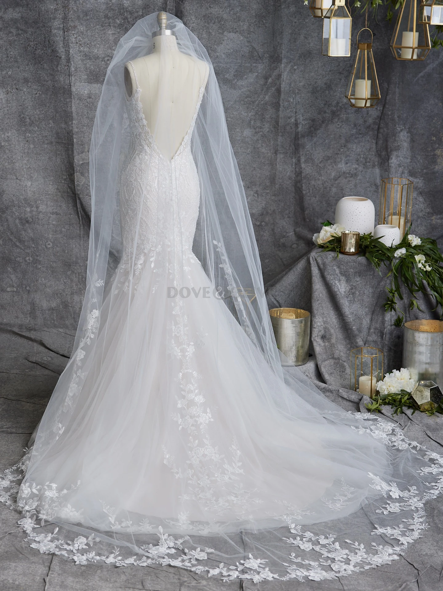 

Long Lace Appliques Wedding Veils for Bride Marrige Cathedral Bride Veil Women Accessory Bridal Hair Accesories Customized