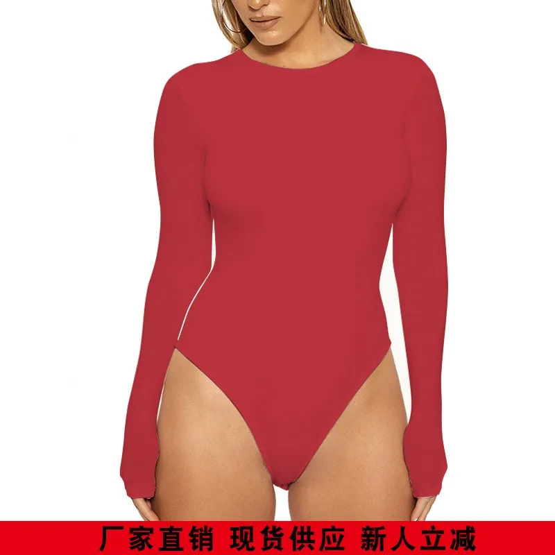 Women Urban Lightweight Mid Waist Button Bodysuit Skinny Capri One Piece Women's Clothing Female Tops Woman Clothes Solid Color