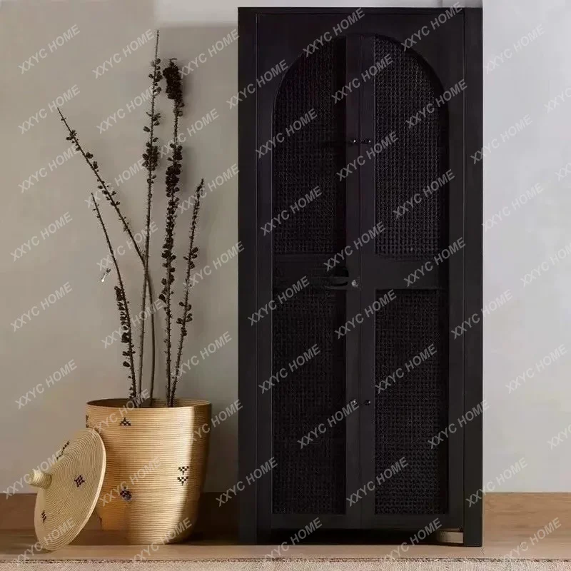 XX casement wardrobe rustic double door decoration black adult simple modern