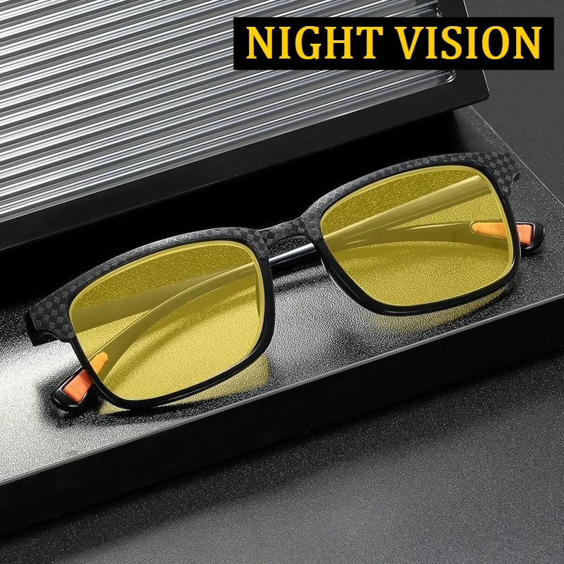 Ultralight Night Vision Glasses Men Anti-Blue Light Night Driving Enhancing Anti-High Beam Glasses Fashion Sports Goggle Shades