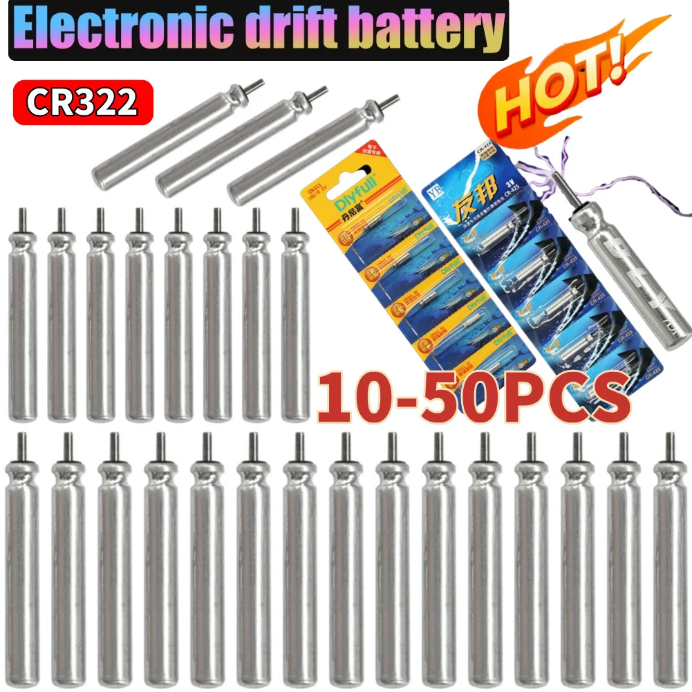 Batería eléctrica luminosa para flotador de pesca, herramientas de aparejos de pesca recargables de litio, CR322, 3 V
