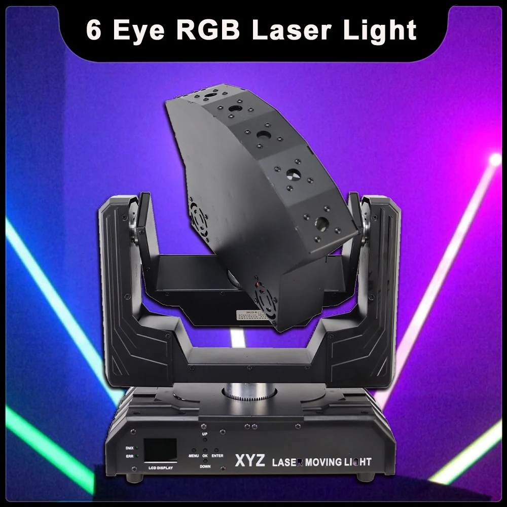 rgb laser moving head light com feixe xyz infinito rotacao efeito controle de voz dj disco party efeitos de palco olho dmx512 01