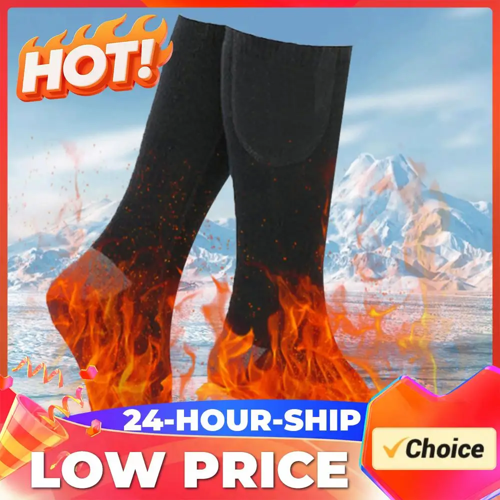 

Electric Heated Socks (No Battery) 3 Level Temperature Electric Heating Socks Cold-Proof Skiing Sock for Cycling Camping Skating