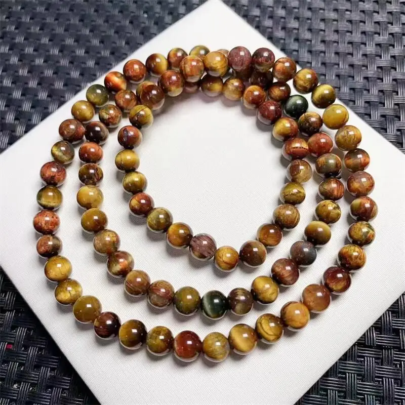 6MM Natural Peter Stone Triple Circle Bracelet Healing Simplicity For DIY Jewelry Necklace Accessories