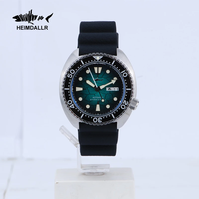 Imagem -04 - Heimdallr Relógio de Mergulho Vintage Automático Masculino Cristal de Safira Luminoso Resistente à Água Movimento Nh35a 44 mm 200m