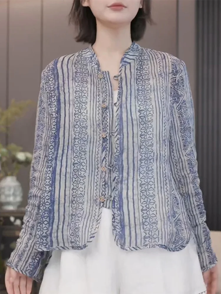

Hong Kong Style Retro Long Sleeve Loose Women's Shirt Summer 2026 New Fashion Sun Protection Cardigan Thin Top Casual Wind