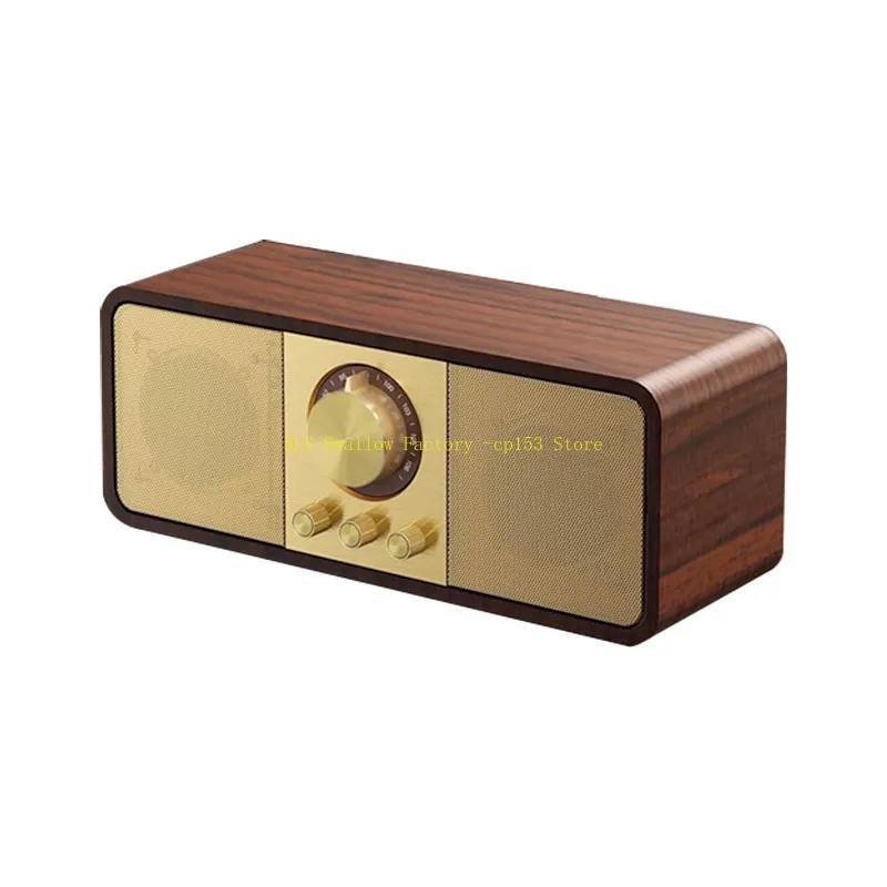 Retro bluetooth speaker home living room wooden high-quality wireless audio U disk card player