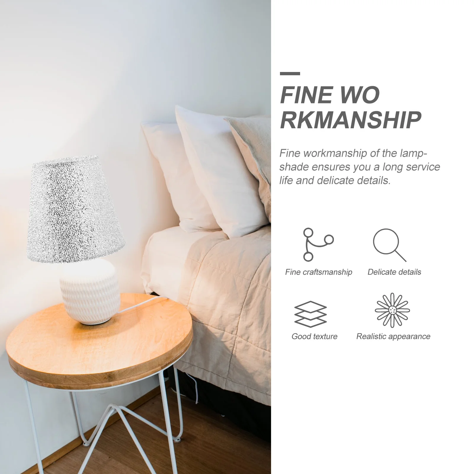 2Pcs Creative Cloth Lampshade Decorative Home Lamp Shade Table Light Protector Lamp Shade Practical Lampshade