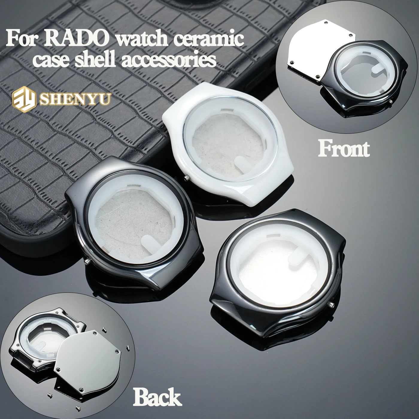 For RADO Watch Ceramic Replacement Case 115.0653.3 Polishing Bright Quality Ceramic Case Mineral High Definition Lens Accessorie
