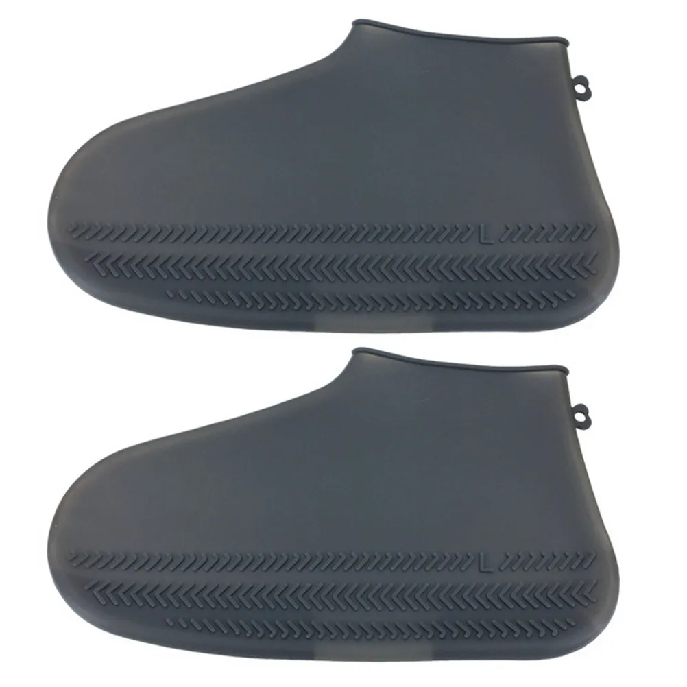 

1 пара силиконовых водонепроницаемых нескользящих многоразовых складных чехлов для обуви от дождя, черные, размер M, для кемпинга, рыбалки, бега