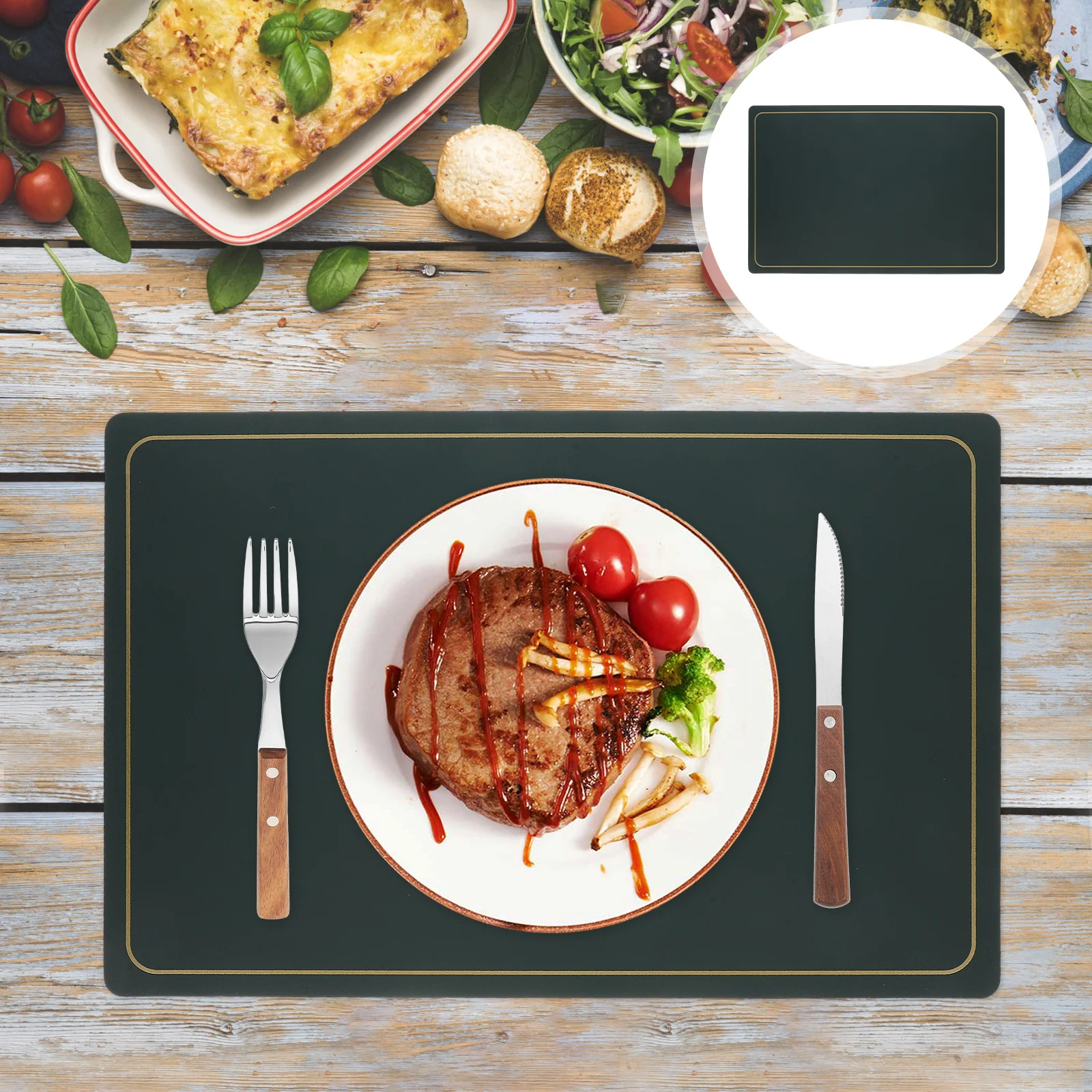 

4Pcs Simple Design Placemat PU Wear-Resistant Table Mat for Dining Table Kids Toddler Mealtime Protection Placemats