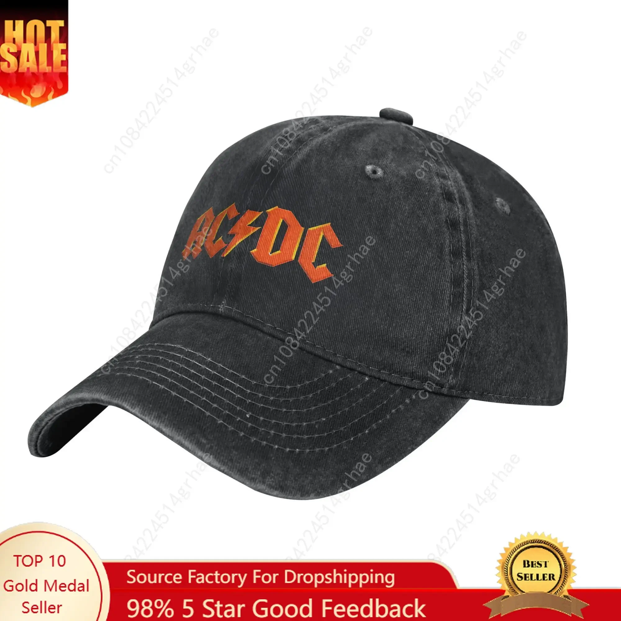 

AC Logo Design Orange Casual Baseball Cap DC Outdoor Sport Trucker Hat Summer Hot Sale Men Adult Streetwear Snapback Cap