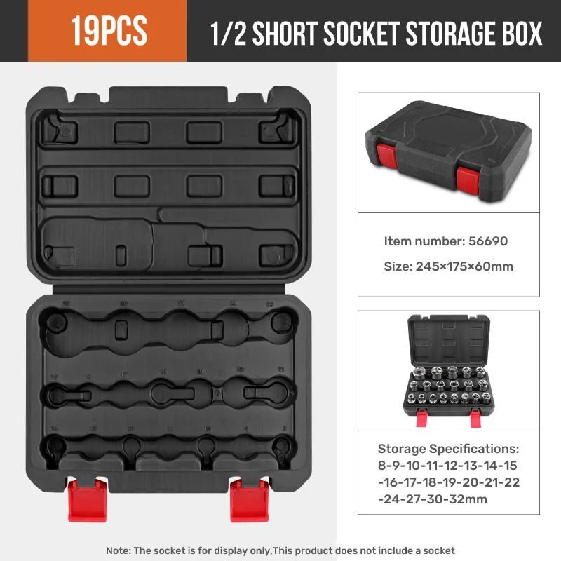 10/19/21pcs Empty Socket Storage Case Socket Set Metalworking Tool Accessories Toolbox Socket Storage Container For Long Sockets