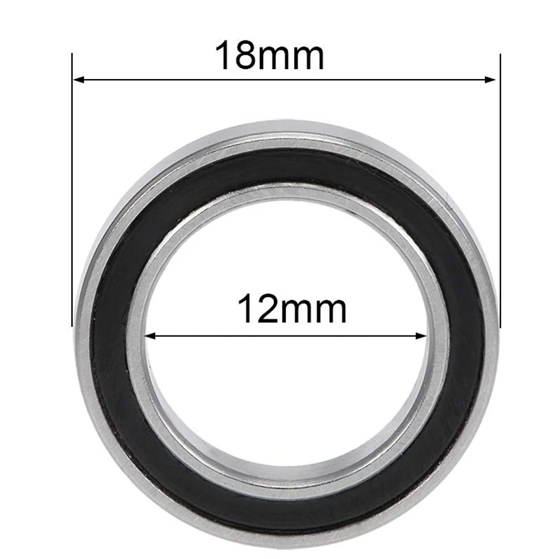 20PCS 6701-2RS 12X18X4 Mm Miniature Double Rubber Sealed Deep Groove Ball Bearings