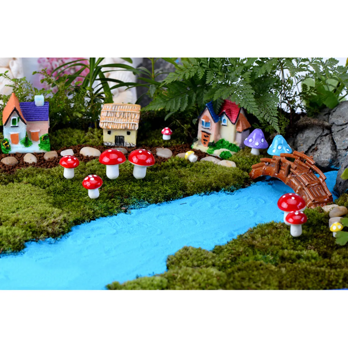 20Pcs Realistic Foam Mushrooms for Fairy Garden Decor Miniature Mushroom Set Colorful Glossy Garden Sculptures for Terrariums