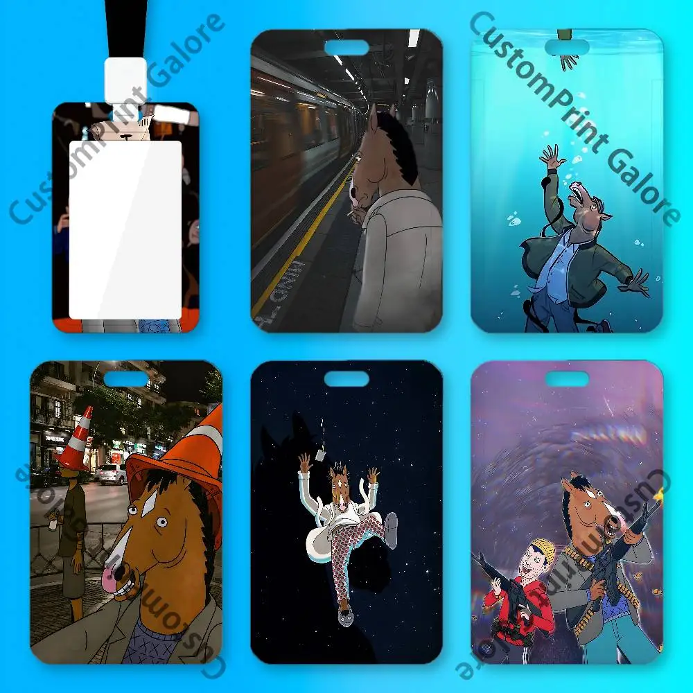 B-BoJack H-Horsemund Clear PVC Card Holder for Idol Photocards,Meal Campus Cards Display Keychain Pendant
