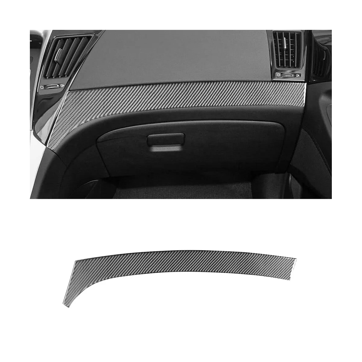 Carbon Fiber Central Console Co-Pilot Strip Cover Sticker for 8Th 2011-2014 Accessories