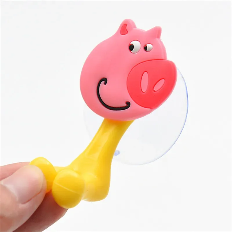 Cartoon Animal Toothbrush Holder, Wall Mounted, Antibacterial Tooth Brush, Storage Rack with Suction Cup, Bathroom Organizer, 1P