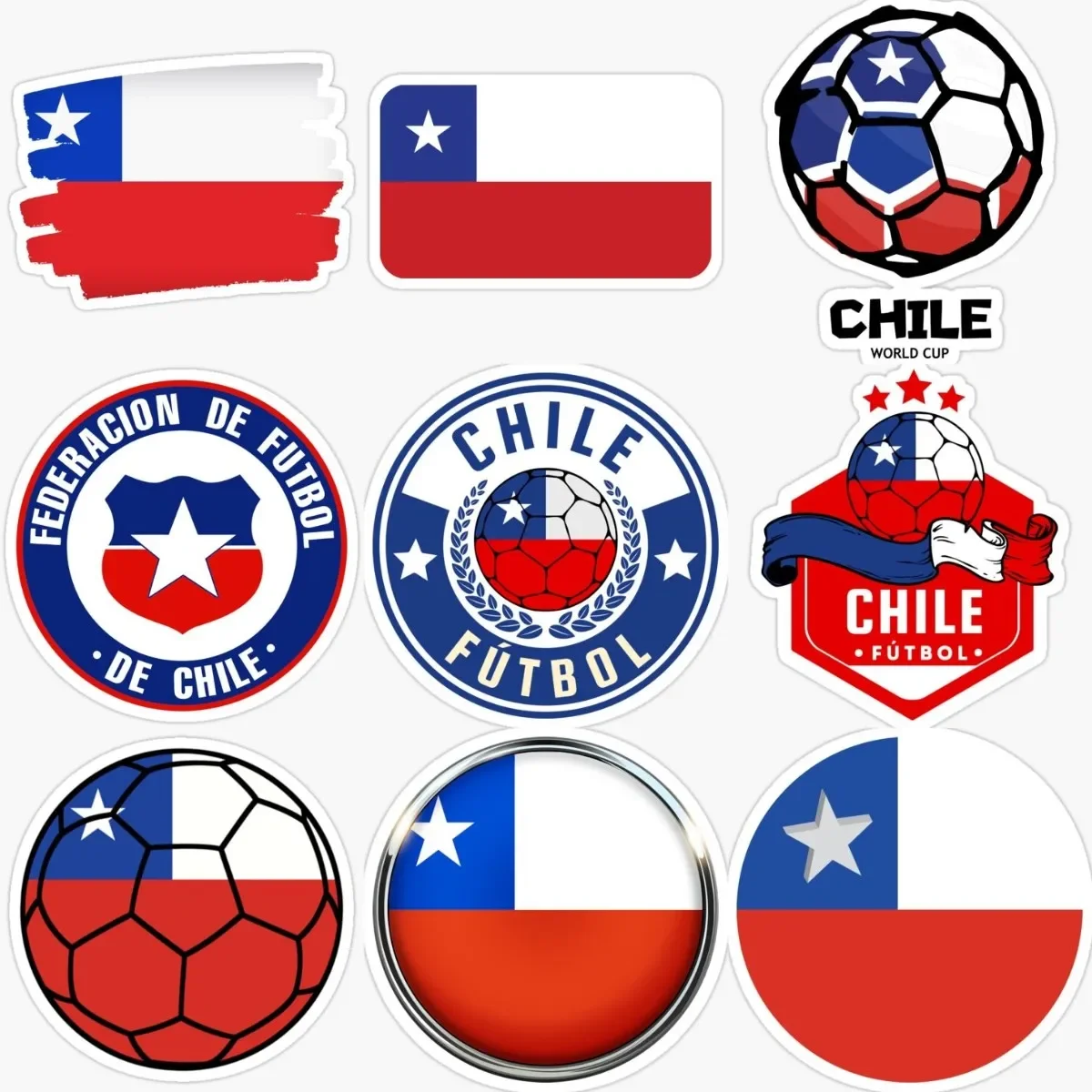 

Creative Chile Flag Football Badge PVC Waterproof Sticker for Decorate Covered Scratch Motorcycle Laptop Bumper Wall Room