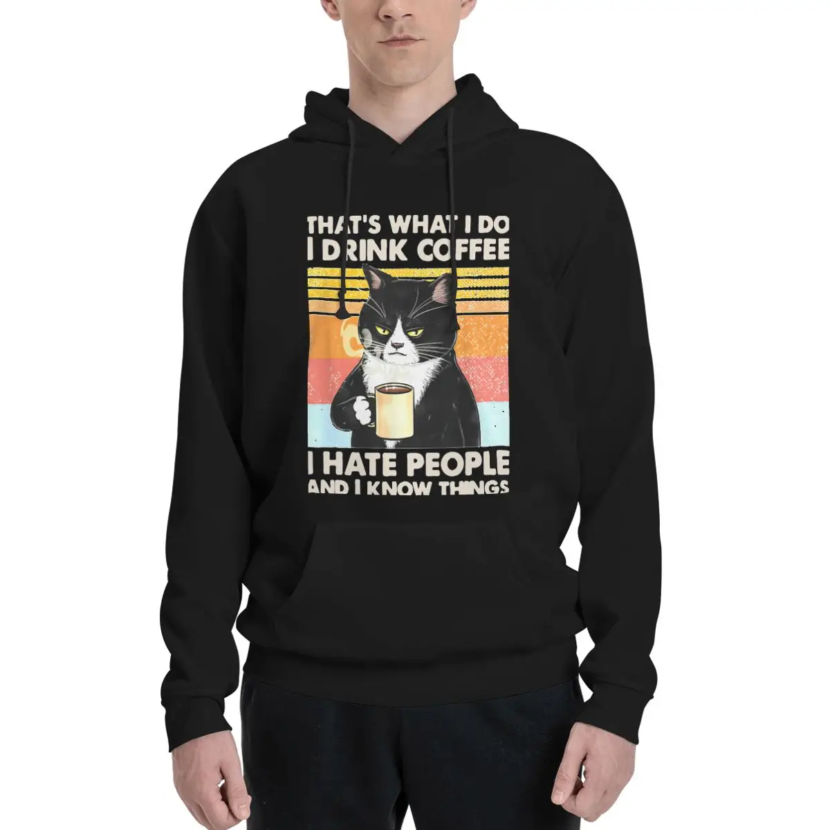 

That's What I Do I Drink Coffee Hoodie For Men Women Pullover Long Sleeve Sweatshirts Drawstring Hooded Shirt with Kanga Pocket