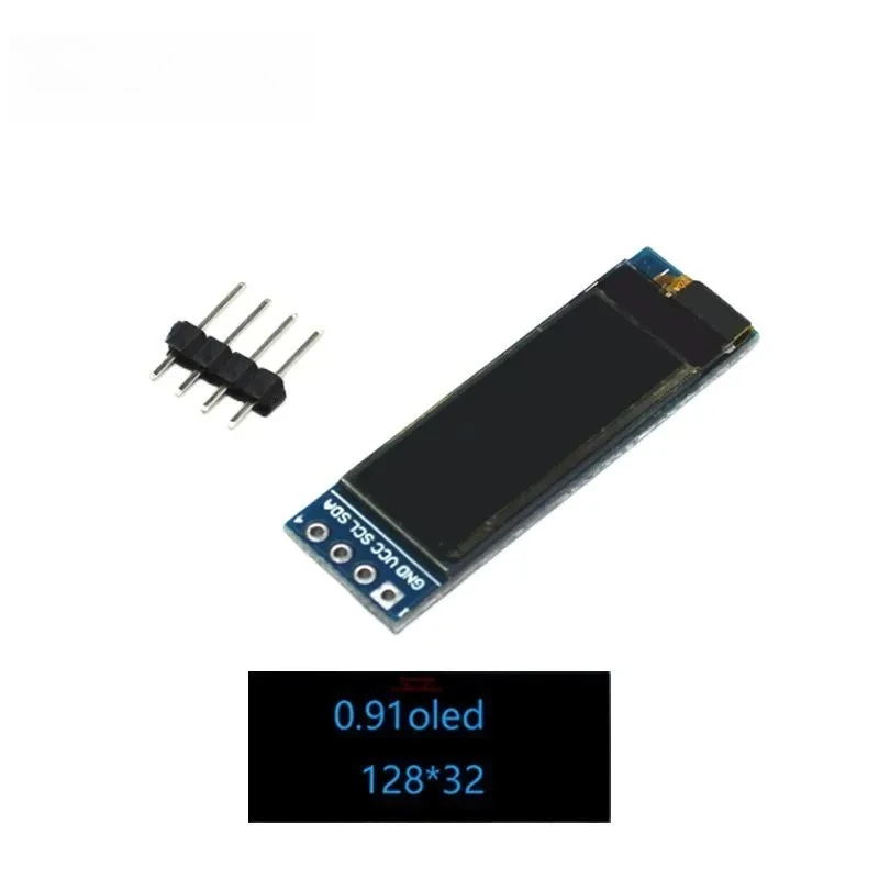 0.91 Inch 128x32 IIC I2C White / Blue OLED LCD Display DIY Module SSD1306 Driver IC DC 3.3V 5V for arduino