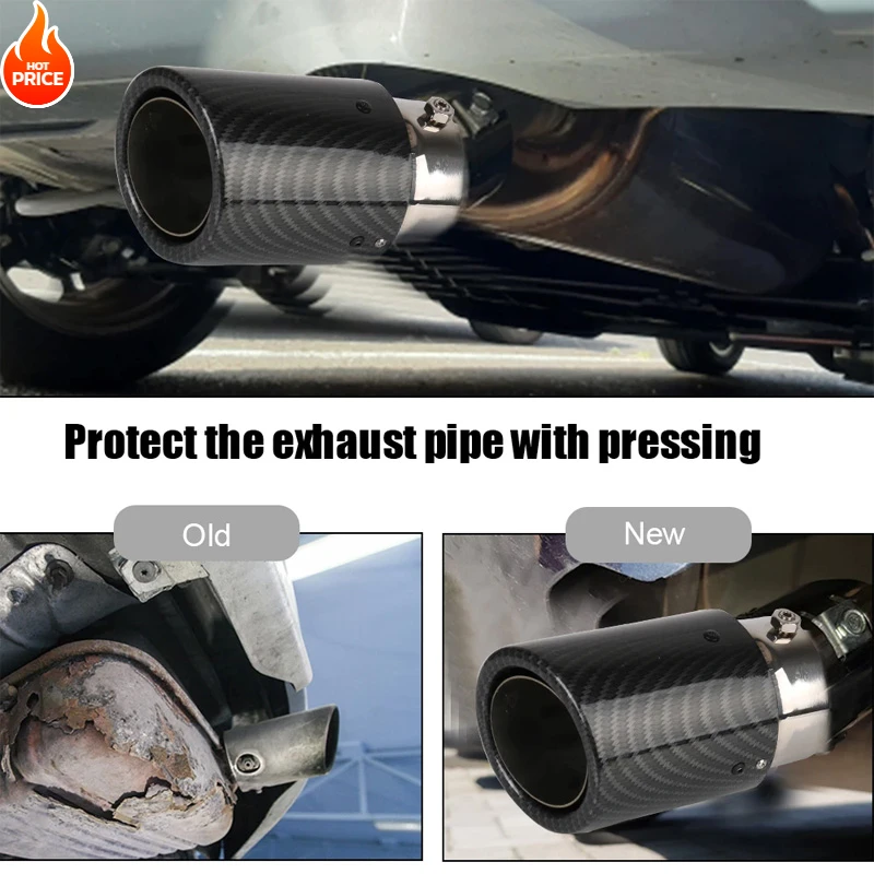 Car Modified Carbon Fiber Luminous Tail Throat With High Temperature Resistant Led Light Modified Car Exhaust Pipe Fire-breathin