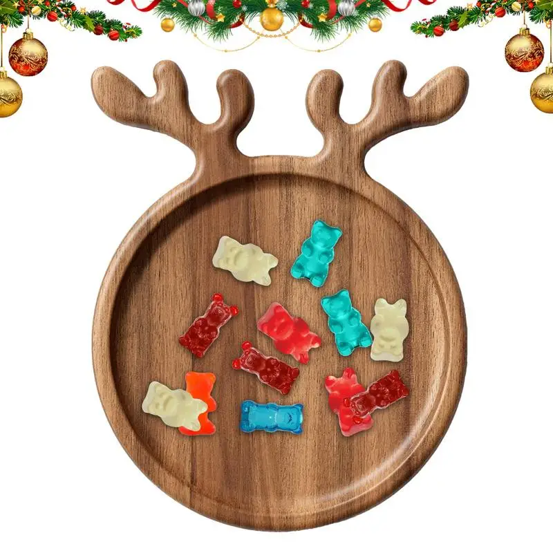 Appetizer Platter Decorative Christmas Tray Cookies Snacks/Fruit/Dessert Wood Serving Platter Charcuterie Board Kitchen Supplies