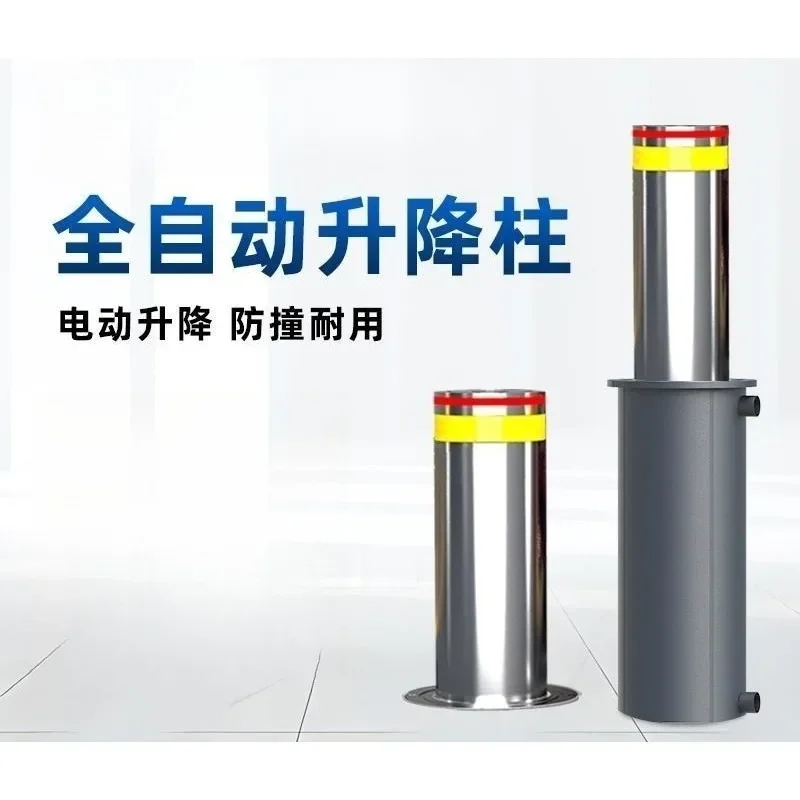 Remote-Controlled Automatic Driveway Bollard – 304 Stainless Steel, Telescopic Security Post with Anti-Collision Protection