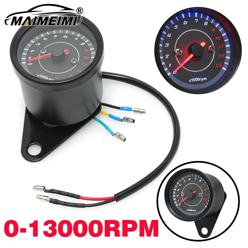 13000 rpm Dashboard Universal Motorcycle LCD Digital Black Odometer Speedometer for Suzuki Cafe Racer for Harley 12V Tacho Gauge