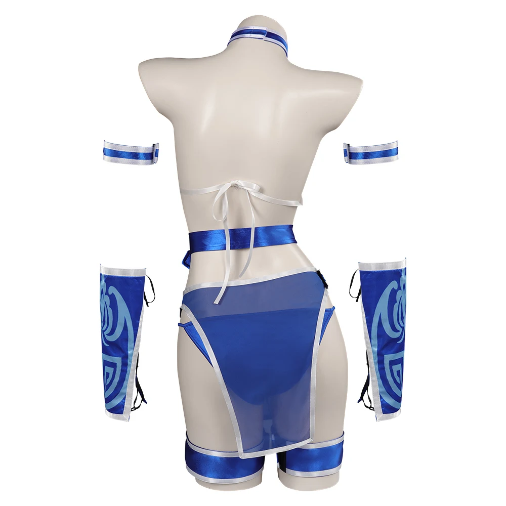 Kitada-Maillot de bain sexy pour fête d'Halloween, costume de cosplay, lingerie de jeu, Mortal Cos, Kombat, haut, short, tenue de jeu de rôle, imbibé