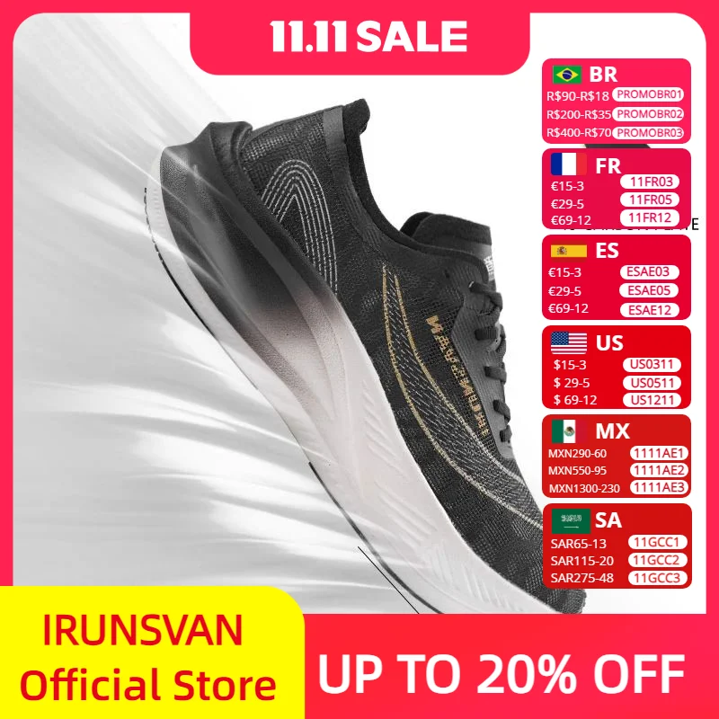 

IRUNSVAN Original Carbon Plate Marathon Running Shoes Men Professional Stable Support Shock-relief Ultra-light Rebound Sneakers