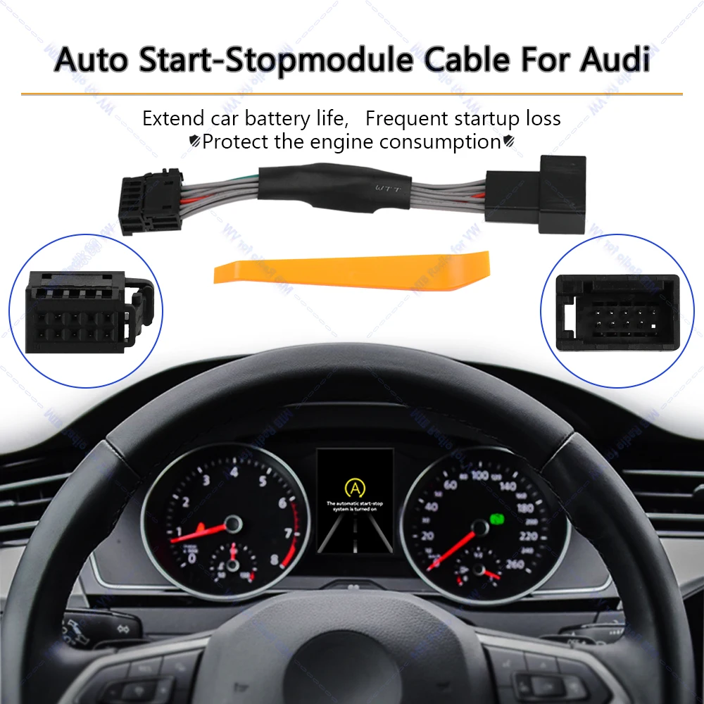 For  AUDI A1 A1N Automatic Stop Start Engine System Off Device A OFF Button Control Sensor Plug Stop Cancel  Three Mode Cable