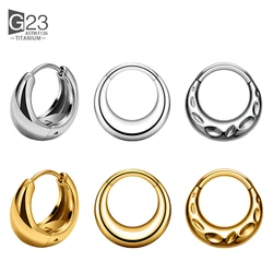 ASTM F136 G23 Titanium Mirror 16G Moon Waterdrop Septum Piercing Clicker Segment Ring Daith Conch Hoop Earrings