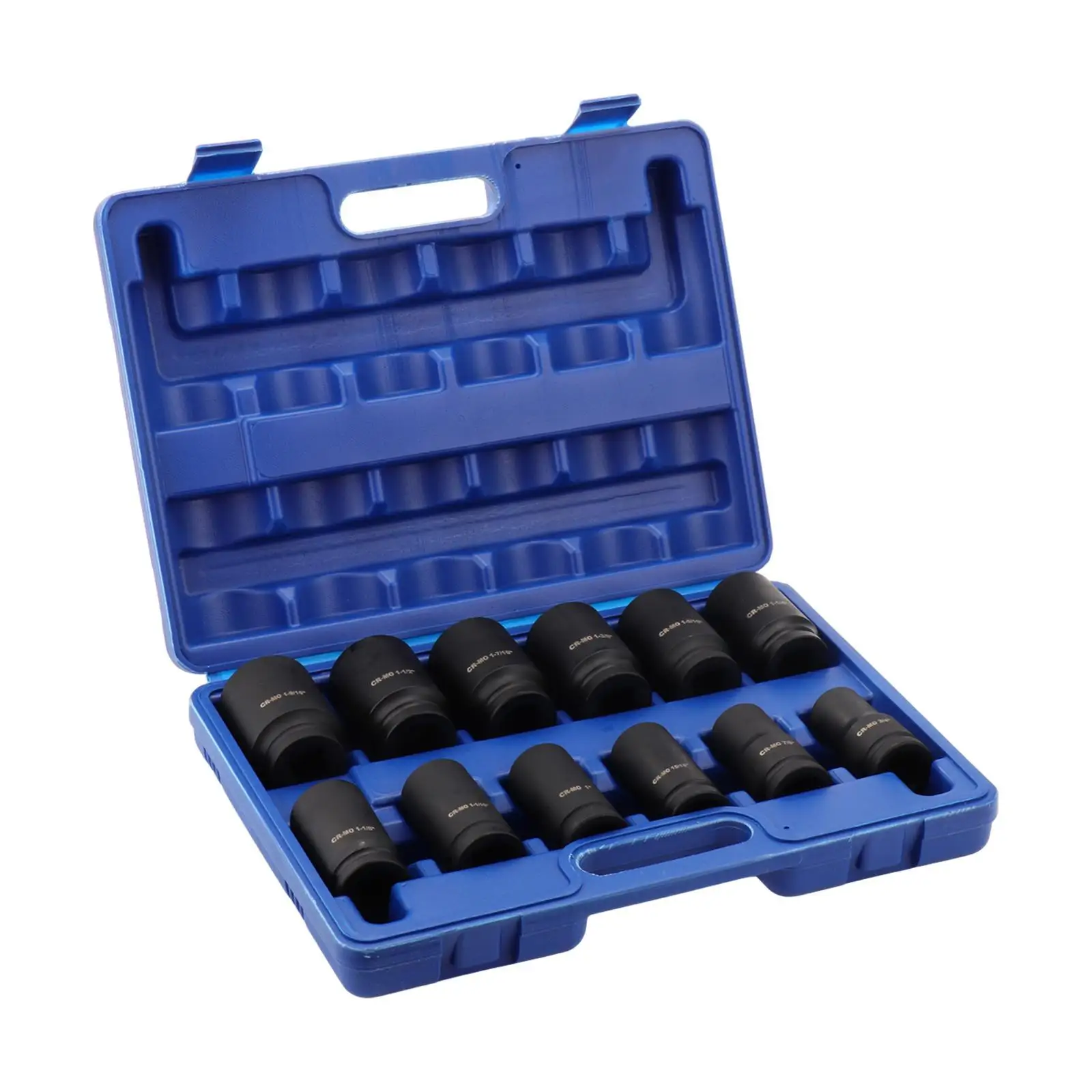 12 Pieces 3/4" Drive Impact Socket Set SAE 3/4" to 1-9/16" for Automobile