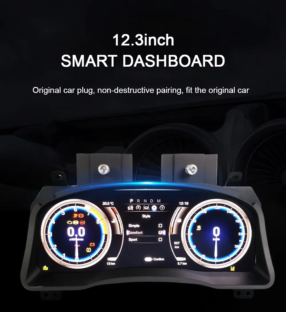 12.3'' Digital Virtual Cockpit Instrument Gauge Cluster For Toyota Land Cruiser Prado 150 2004-2009 Dashboard Speedometer Screen