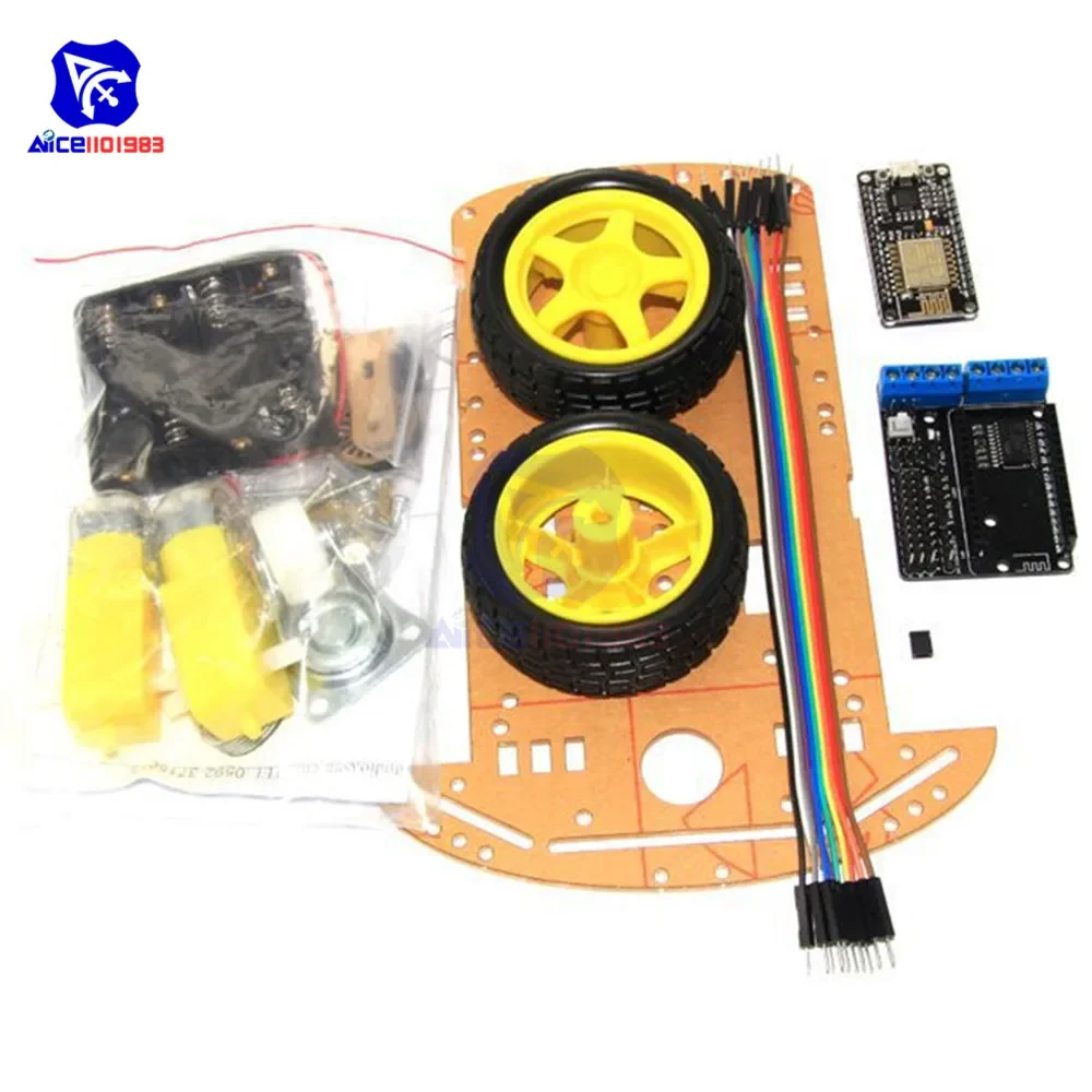 diymore 2WD RC Smart Car Chassis L293D Motor Shield ESP8266 ESP-12E WiFi Module Speed Encoder Education Learing Kit for Arduino