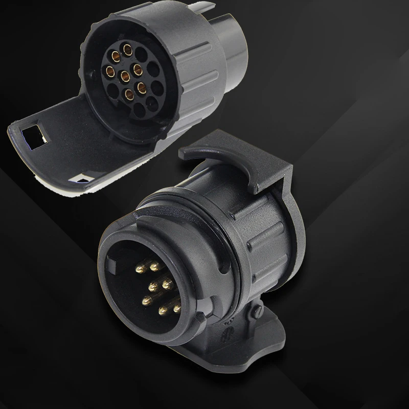 

2Pcs 7-13 Pin Trailer Adapter And 13-7 Pin Plug Connector Adapter Copper Core Socket Plug 12/24V Converter Trailer Connector