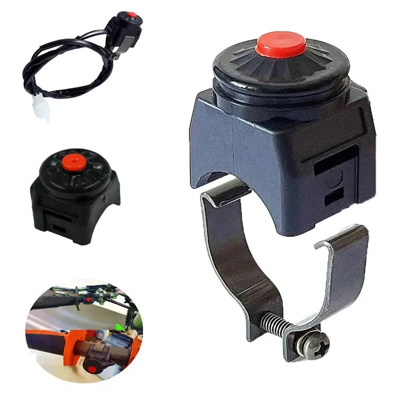 Motorcycle Kill Red Push Button Horn Starter Dirt Bike ATV UTV Dual Sport For 22mm (7/8