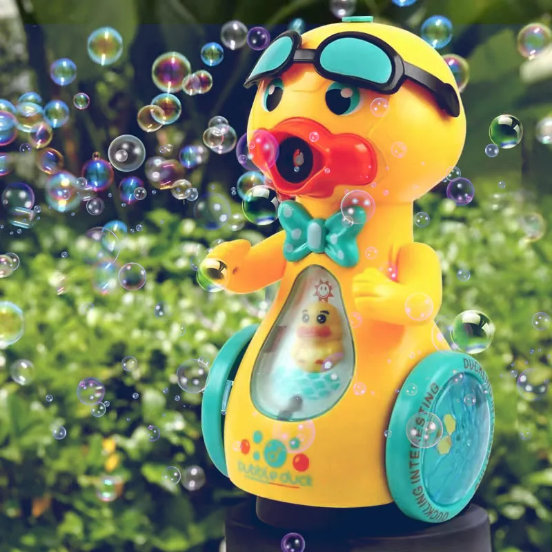 Pistola automática de sabão para crianças, Cute Walking LED Duck Bubble Machine, fabricante de sopradores, brinquedo para bebê, brinquedo infantil verão ao ar livre