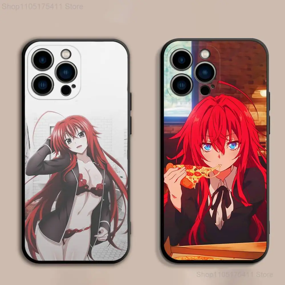 

High School Rias-S Gremory Phone Case For iPhone 17,16,15,14,13,12,Pro,Max,Plus,E,SE4,Air,Mini Black Soft Cover