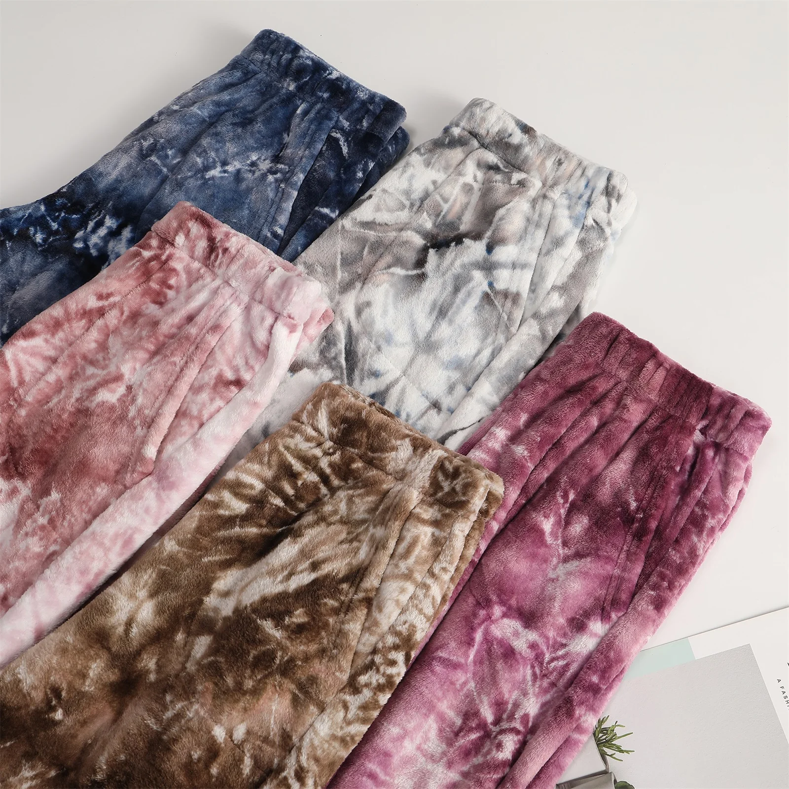 Damskie spodnie do spania z wzorem tie-dye, spodnie domowe, luźne spodnie do noszenia po domu, z nadrukiem, wygodne spodnie do spania, codzienne, komfortowe, jesienne, do noszenia na zewnątrz i w domu.