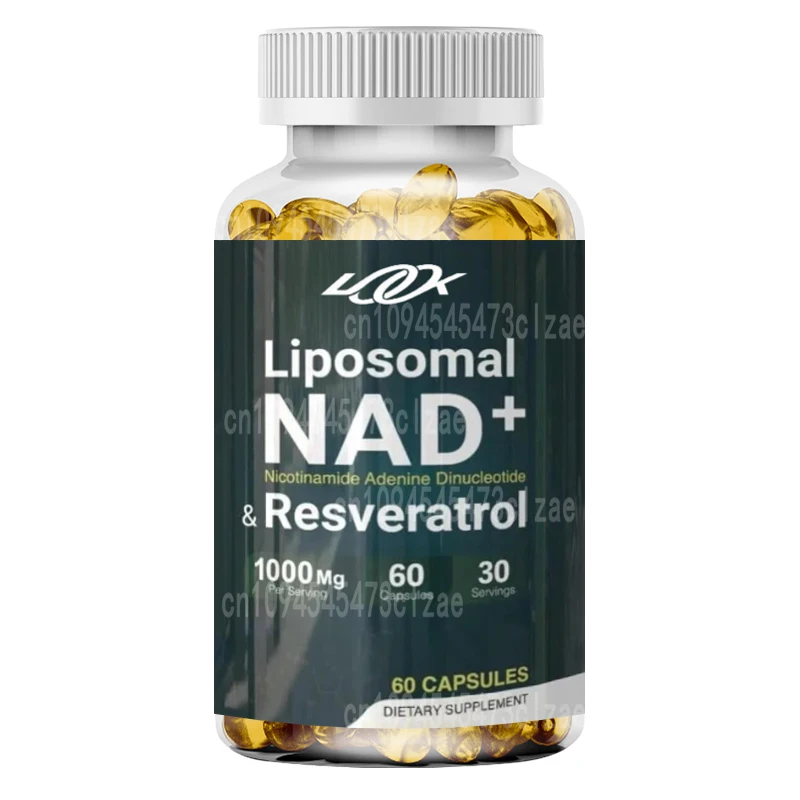 Liposomal NAD+Resveratrol Supplement, 1000mg Per Serving, 60 Capsules - Highly Absorbent, Non GMO