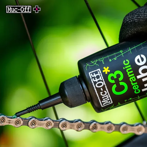 Imagen 2 del producto Lubricante para cadena de bicicleta Muc-Off, lubricante profesional C3 de cerámica para clima seco, lubricante hidrodinámico para bicicleta de montaña y carretera, aceite para cadena cerosa para ciclismo