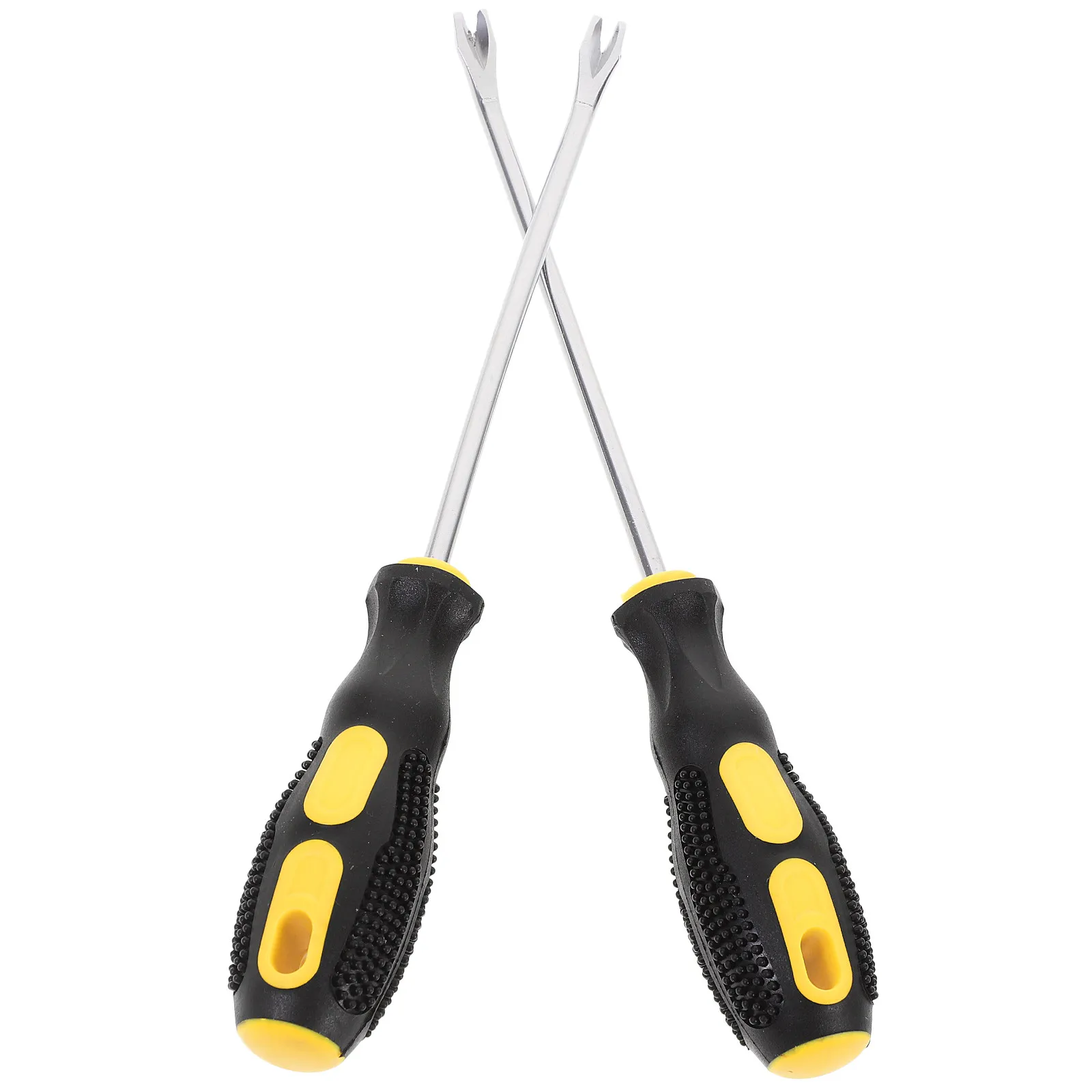 2Pcs Upholstery Staple Remover Heavy Duty Nail Puller 15-Degree Bent Steel Pry Bar for Carpentry DIY Furniture Repair Flooring