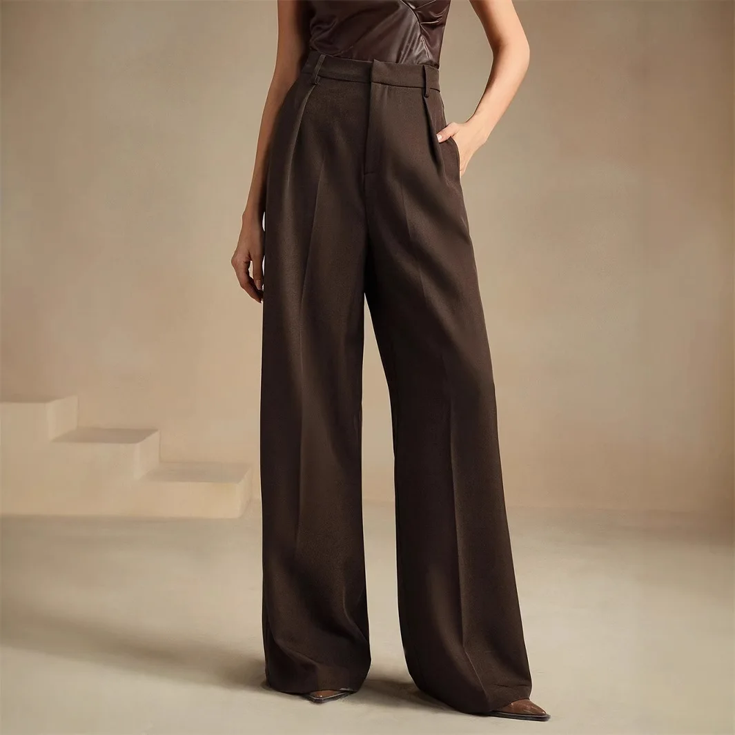 Wolfeel 2026 Women's Wide Leg Pants with European and American Style Casual Loose Pants Suitable for Business and Casual Wear