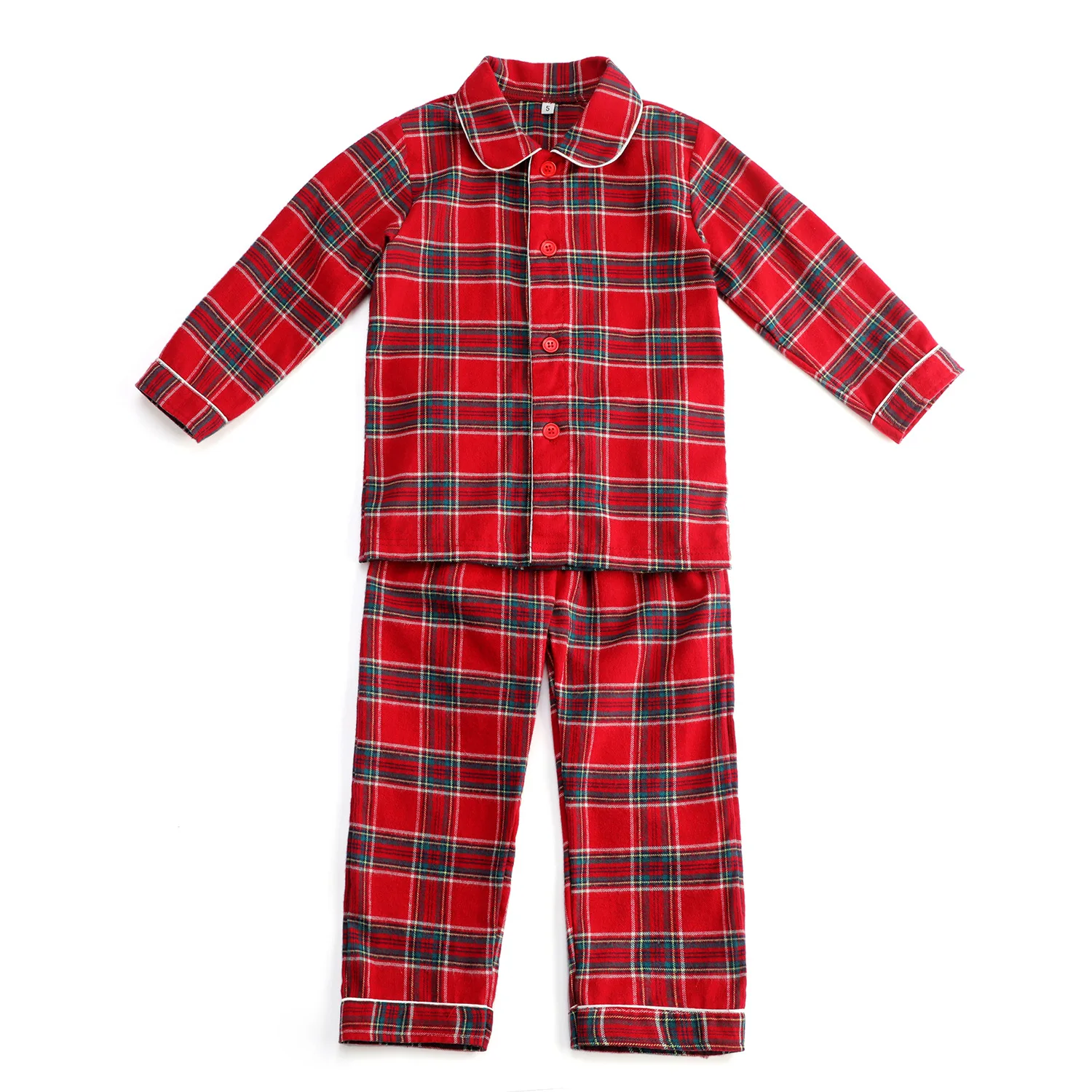 Ready To Ship Boutique Kids Red Gingham Sleepwear Girl Sleep Gown Baby Boy Girls Pajamas Christmas Family Matching Pjs Sets