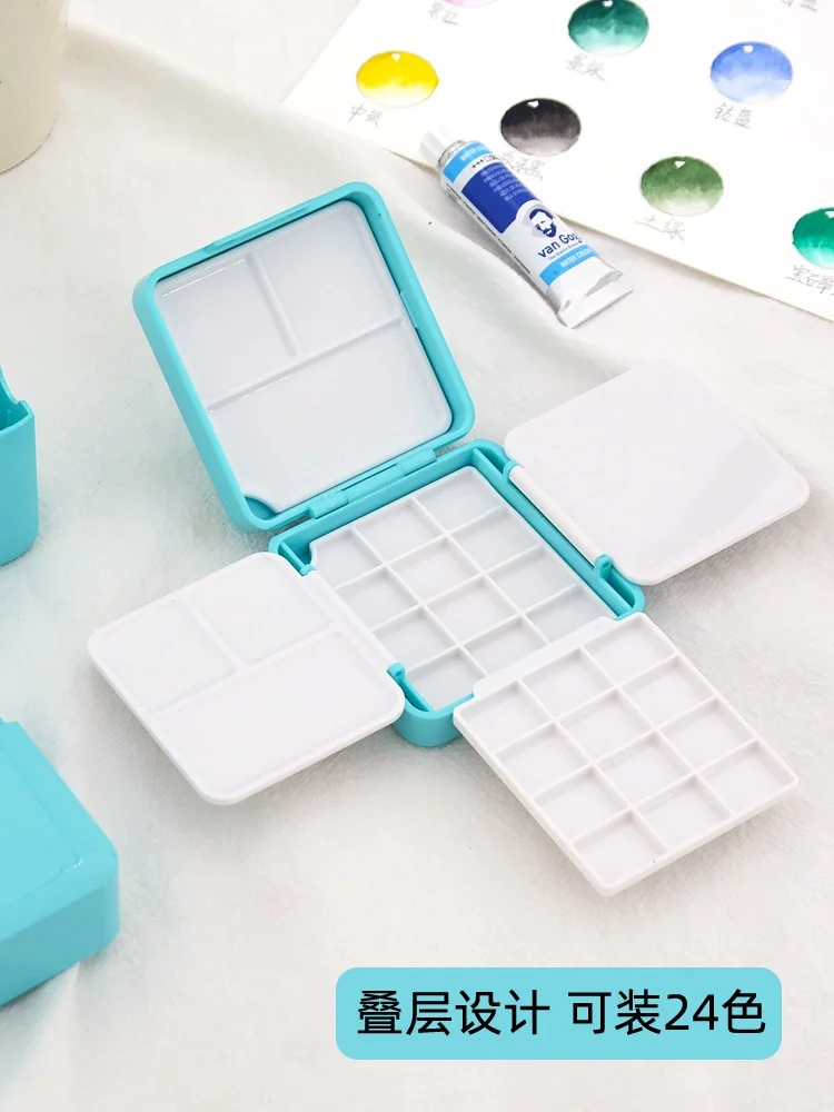Mini Watercolor Paint Box 12 Colors 24 Colors Portable Packing Box Travel Solid Set Palette Sketch Palette Box